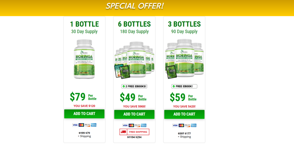 Pricing plan moringa magic supplement